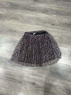 ELLE Floral Pleated Mesh Mini Skirt Size M